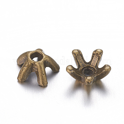 5-Petal Tibetan Style Alloy Bead Caps&nbsp;MLF0663Y-NF-01