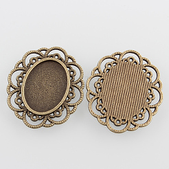 Filigree Wrap Oval Alloy Cabochon Settings&nbsp;PALLOY-N0088-11AB-NF