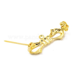 Bowknot Rack Plating Brass Brooches Findings&nbsp;KK-H738-35G