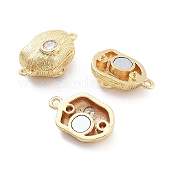 Brass Micro Pave Clear Cubic Zirconia Magnetic Clasps&nbsp;KK-C066-04G