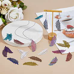 30Pcs 10 Colors 201 Stainless Steel Filigree Pendants&nbsp;STAS-HS0001-54