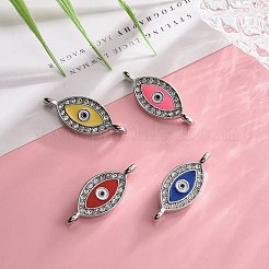 Alloy Rhinestone Links connectors&nbsp;LS-ALRI-H249-26x10x2mm-PM