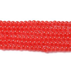 Baking Paint Imitation Jade Glass Round Bead Strands&nbsp;X-DGLA-Q021-4mm-32