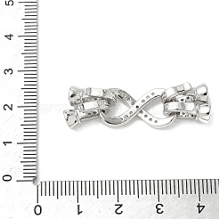 Brass Micro Pave Clear Cubic Zirconia Fold Over Clasps&nbsp;KK-U059-32P