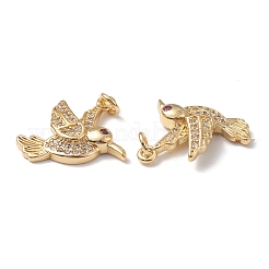Rack Plating Brass Micro Pave Cubic Zirconia Pendants&nbsp;KK-G452-13G