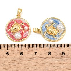 Brass Enamel Pendants&nbsp;KK-CBAEBFB-06G