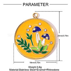 304 Stainless Steel Enamel Pendants&nbsp;STAS-OY008-09G