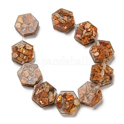 Dyed Natural Imperial Jasper with Resin Beads Strands&nbsp;G-G083-D04-01