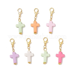 Acrylic Cross Pendant Decorations&nbsp;HJEW-JM03778-01