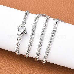 Tarnish Resistant Classic Plain 304 Stainless Steel Mens Womens Curb Link Chain Necklaces&nbsp;STAS-O037-114P