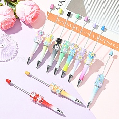 10Pcs 10 Colors Flower Plastic Beadable Pens&nbsp;FIND-YW0008-56