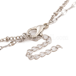 Alloy Double Layer Necklaces for Women&nbsp;NJEW-L123-01P
