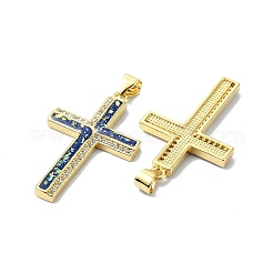 Brass Micro Pave Clear Cubic Zirconia Pendants&nbsp;KK-A221-23G