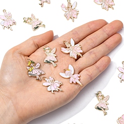 20Pcs 5 Styles Rack Plating Alloy Enamel Pendants&nbsp;ENAM-FS0002-89B
