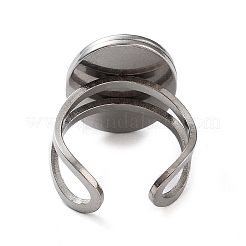 Non-Tarnish 304 Stainless Steel Cuff Pad Ring Settings&nbsp;STAS-M333-02A-P