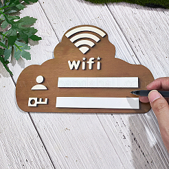 Wood Guest WiFi Sign&nbsp;AJEW-WH20098-004A