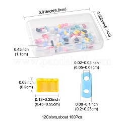 100Pcs 12 Styles 2-Hole Glass Seed Beads&nbsp;SEED-FS0001-43