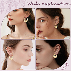 4 Pairs 4 Styles Rack Plating Brass Chunky Hoop Earrings for Women&nbsp;EJEW-BBC0001-94