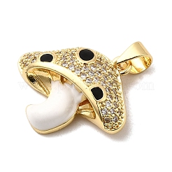 Brass Micro Pave Cubic Zirconia Pendants&nbsp;KK-A266-41B-G