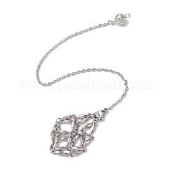 3Pcs 3 Styles 304 Stainless Steel Chain Macrame Pouch Empty Stone Holder Dowsing Pendulums&nbsp;HJEW-JM02323-02