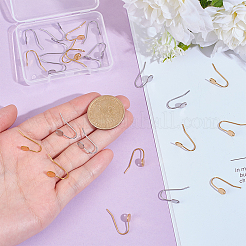 24Pcs 2 Colors 304 Stainless Steel Earring Hooks&nbsp;STAS-UN0063-73