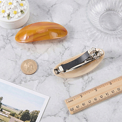 2Pcs 2 Colors Resin and Iron Hair Barrettes&nbsp;PHAR-WR0001-07