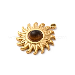 Natural Tiger Eye Sun Charms&nbsp;STAS-I331-30G