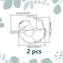 2Pcs Adjustable Brass Finger Rings Components&nbsp;FIND-GO0002-77C