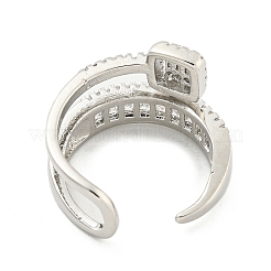 Brass Micro Pave Cubic Zirconia Cuff Rings&nbsp;RJEW-I103-094P