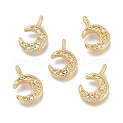 Brass Micro Pave Clear Cubic Zirconia Pendants&nbsp;ZIRC-Q023-01G