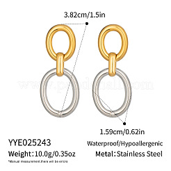 Two Tone 304 Stainless Steel Dangle Stud Earrings&nbsp;PC0327-1