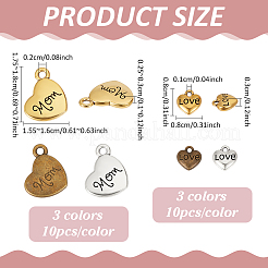 60pcs 6 Styles Tibetan Style Alloy Pendants&nbsp;FIND-PH0028-02