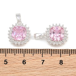 Brass Micro Pave Cubic Zirconia Charms&nbsp;CU-CBAA6E8-06S-02