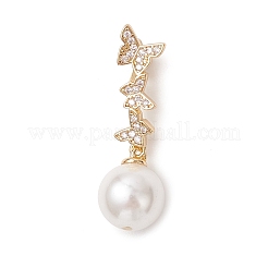 3Pcs 3 Sizes Round Shell Pearl Pendants&nbsp;PALLOY-JF05087