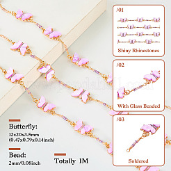 1M Handmade Acrylic Butterfly Link Chains&nbsp;CHC-TA0001-24A