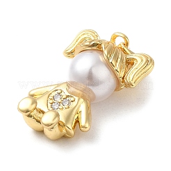 Brass Micro Pave Cubic Zirconia Pendants&nbsp;KK-E061-02G
