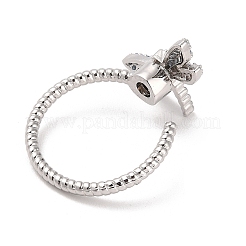 Colorful Cubic Zirconia Dragonfly Rotating Ring&nbsp;RJEW-B050-02P