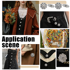 20Pcs 2 Colors Flower Zinc Alloy & Rhinestone & Glass Rivets&nbsp;BUTT-NB0001-83