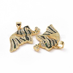 Brass Micro Pave Clear Cubic Zirconia Pendants&nbsp;ZIRC-F135-01G-03