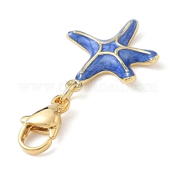 Brass Enamel Starfish Pendant Decorations&nbsp;HJEW-JM04082