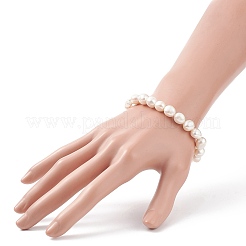Natural Baroque Keshi Pearl Beaded Stretch Bracelet for Women&nbsp;BJEW-JB08910
