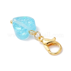 Transparent Resin Heart Pendants Decorations&nbsp;HJEW-JM04138