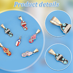 29Pcs 6 Style Evil Eye Alloy Enamel with Rhinestone Pendants&nbsp;PALLOY-AB00098