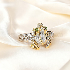 Brass with Crystal Rhinestone Finger Rings&nbsp;FS-WG7BD91-01