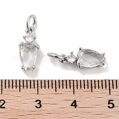 Brass Micro Pave Cubic Zirconia Charms&nbsp;KK-C051-09P-04