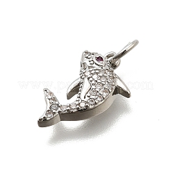 Brass Micro Pave Cubic Zirconia Pendants&nbsp;KK-Z093-03P