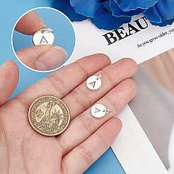 2Pcs 925 Sterling Silver Hollow Flat Round Charms with Jump Rings&nbsp;STER-PH0002-83A