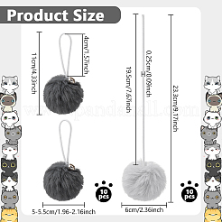 20Pcs 2 Styles Polyester Pompom Ball Pendant Decorations&nbsp;AJEW-NB0009-19