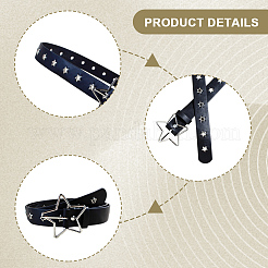 PU Leather Chain Belts with Alloy Star Clasps&nbsp;DIY-WH20007-285A