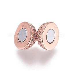 Brass Micro Pave Cubic Zirconia Magnetic Clasps with Loops&nbsp;ZIRC-G097-01RG